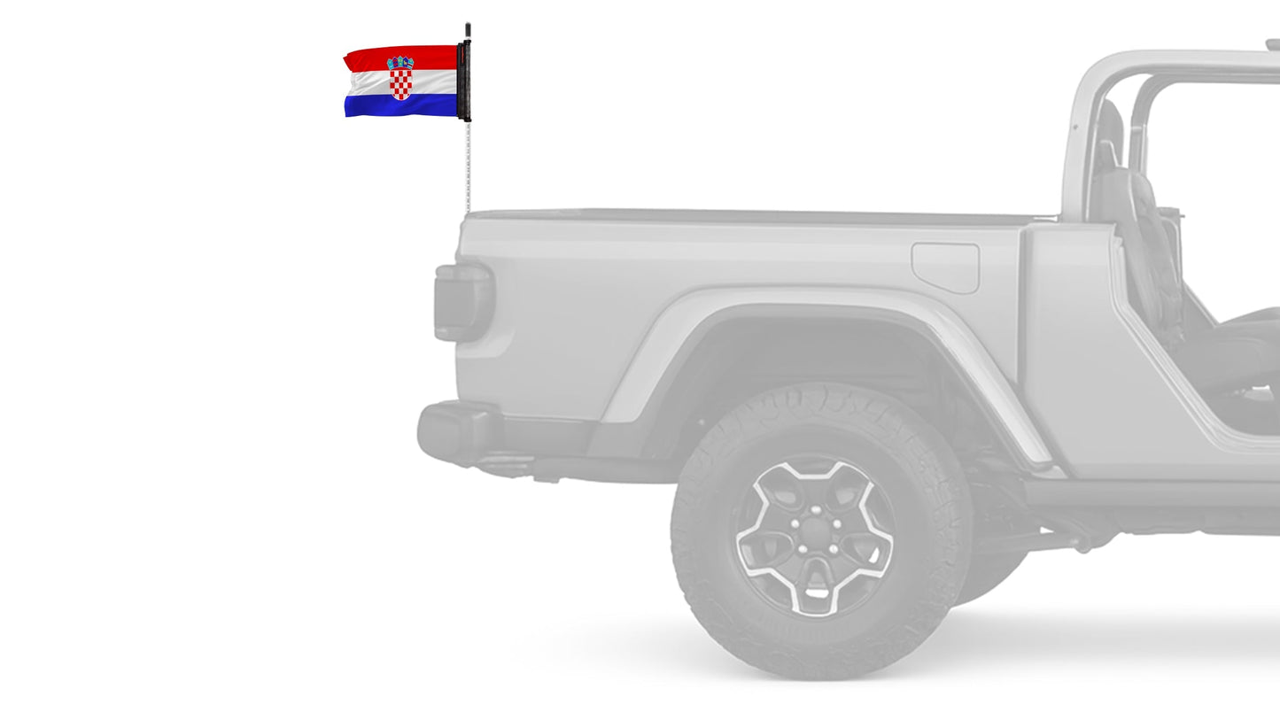 Croatia 12"x18" Forever Wave Flag for Jeep Wrangler CJ-7 and CJ-8 1976-1986