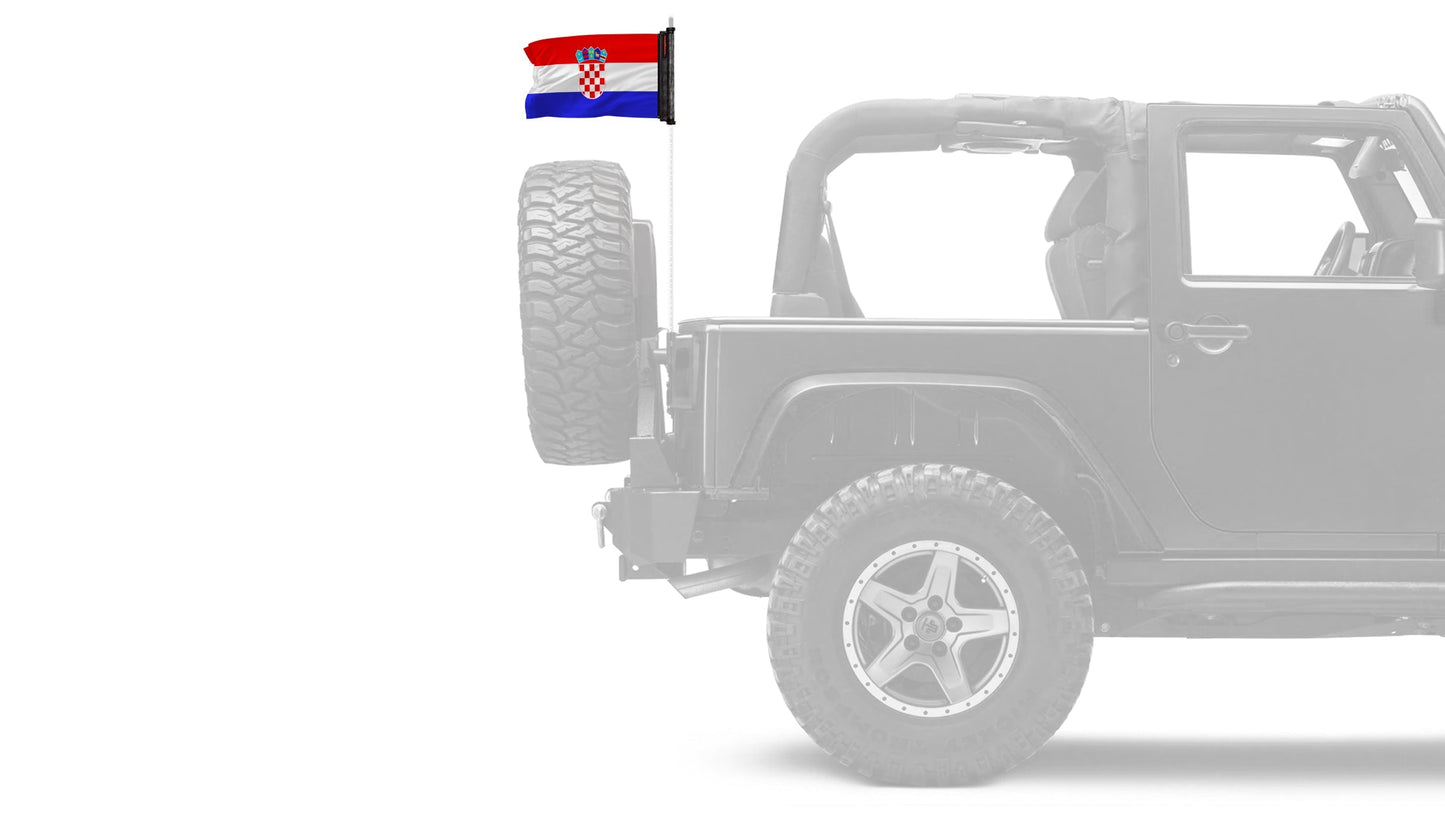 Croatia 12"x18" Forever Wave Flag for Jeep Wrangler TJ 1996-2006