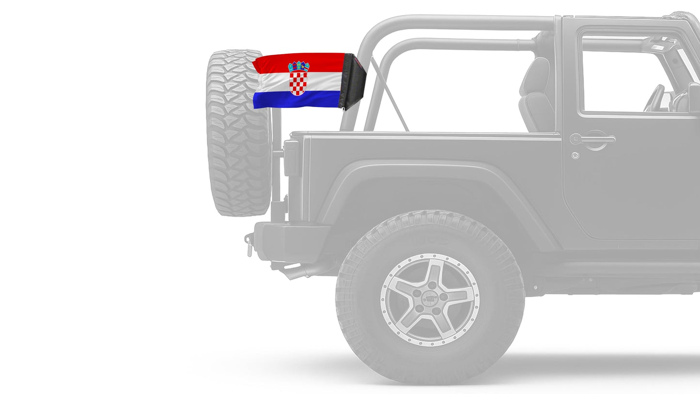 Croatia 12"x18" Forever Wave Flag for Jeep Wrangler JKU 4-Door 2007-2018