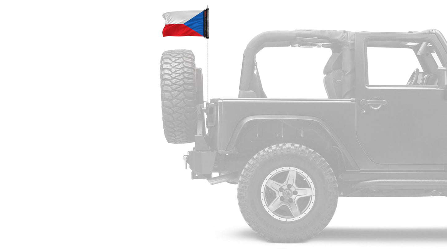Czech Republic 12"x18" Forever Wave Flag for Bronco