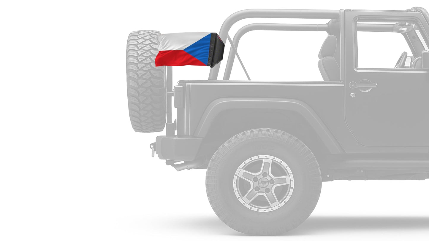 Czech Republic 12"x18" Forever Wave Flag for Jeep Wrangler JKU 4-Door 2007-2018