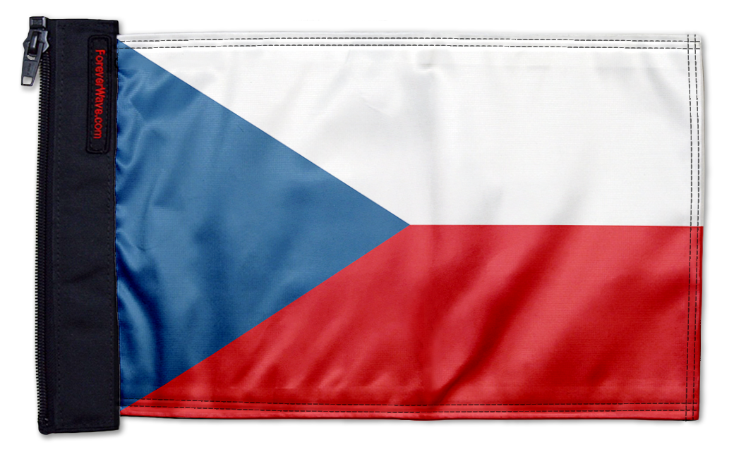 Czech Republic 12"x18" Forever Wave Flag for Jeep Wrangler JKU 4-Door 2007-2018