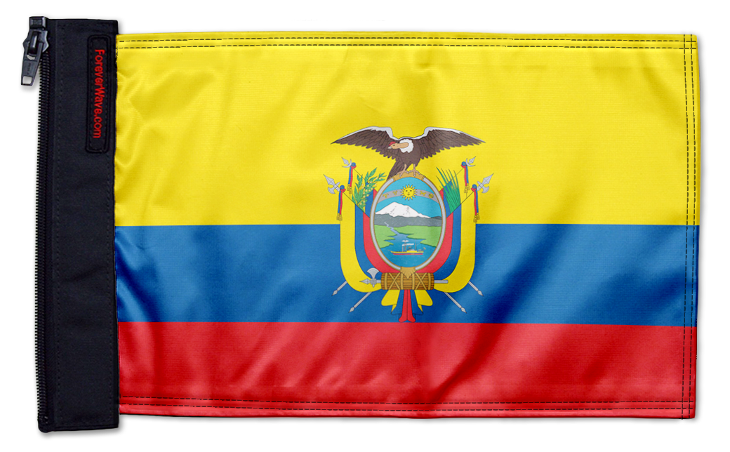 Ecuador 12"x18" Forever Wave Flag for Jeep Wrangler LJ 2003-2006