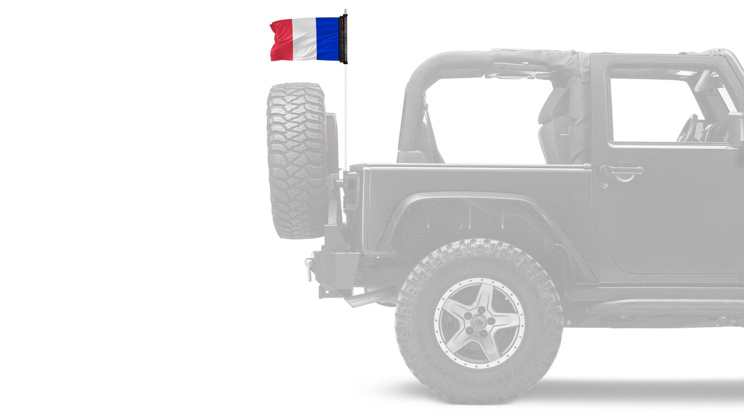 France 12"x18" Forever Wave Flag for Bronco