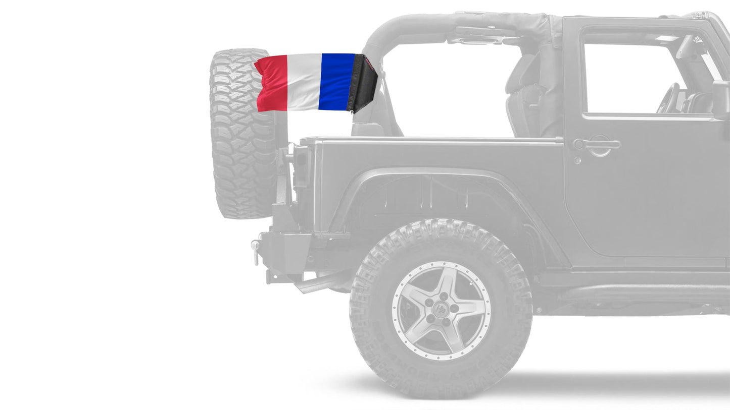 France 12"x18" Forever Wave Flag for Jeep Wrangler TJ 1996-2006