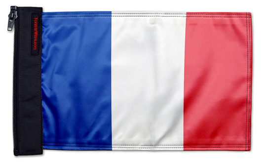 France 12"x18" Forever Wave Flag for Jeep Wrangler JK 2-Door 2007-2018