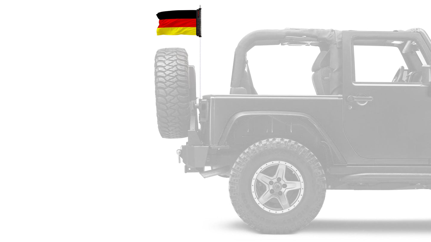 Germany 12"x18" Forever Wave Flag for Jeep Wrangler TJ 1996-2006
