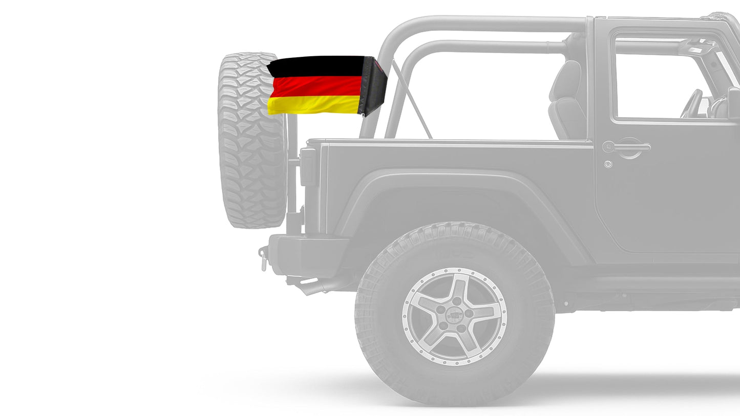 Germany 12"x18" Forever Wave Flag for Jeep Wrangler TJ 1996-2006