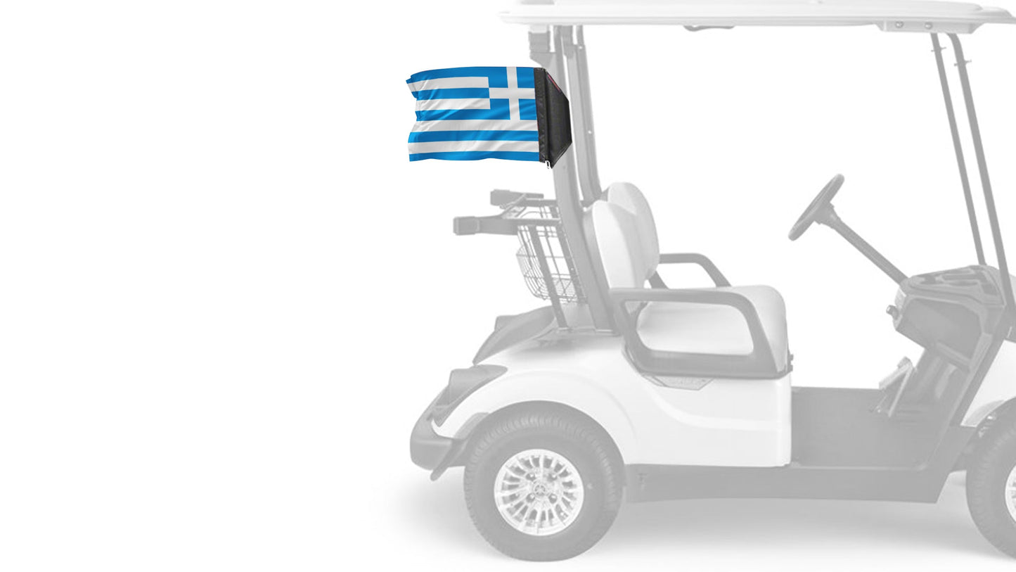 Greece 12"x18" Forever Wave Flag for Golf Carts