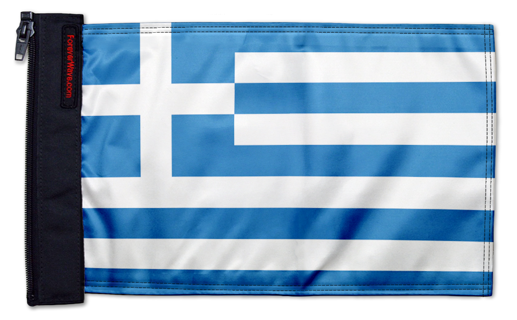 Greece 12"x18" Forever Wave Flag for Golf Carts