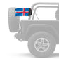 Iceland 12"x18" Forever Wave Flag for Jeep Wrangler CJ-7 and CJ-8 1976-1986