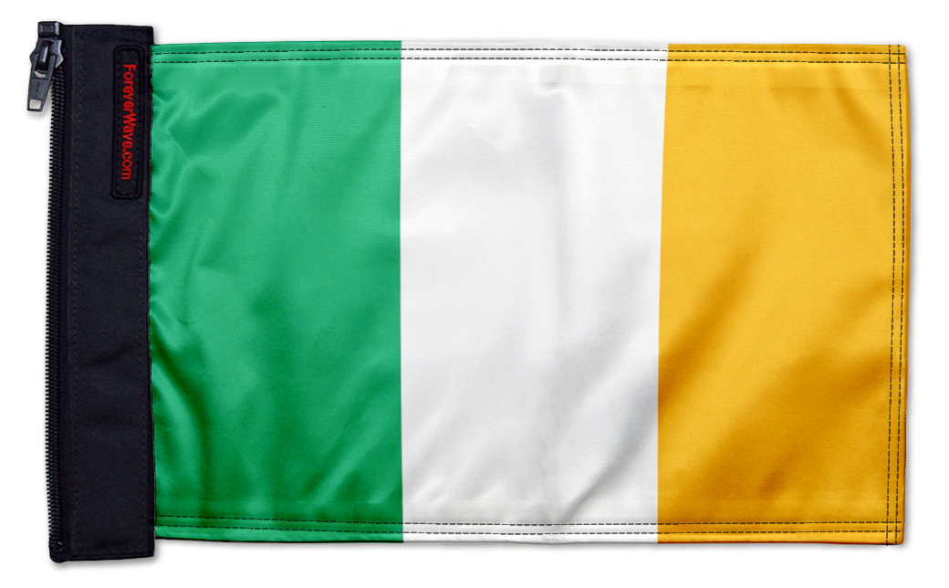 Ireland 12"x18" Forever Wave Flag for Jeep Wrangler JKU 4-Door 2007-2018