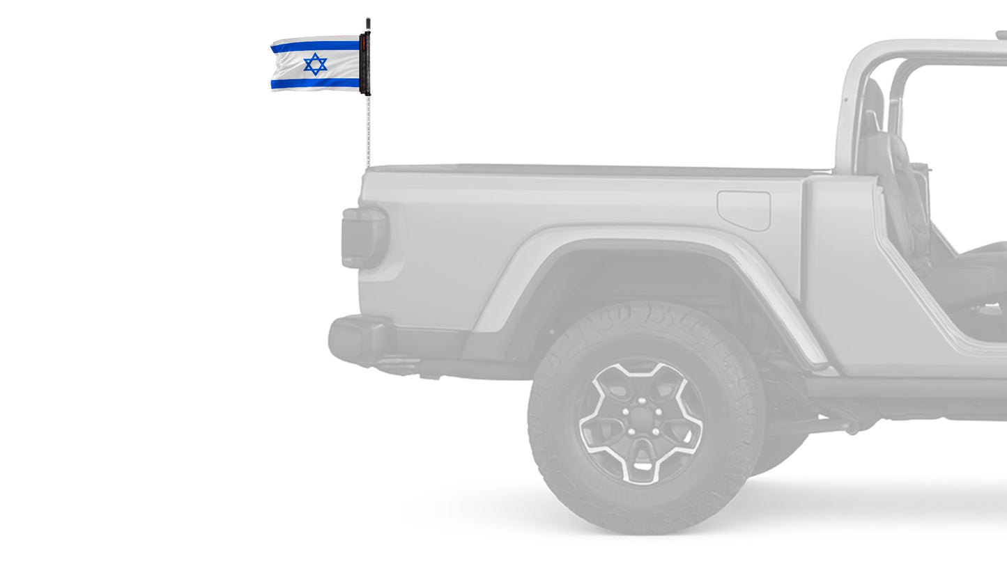 Israel 12"x18" Forever Wave Flag for Jeep Wrangler LJ 2003-2006