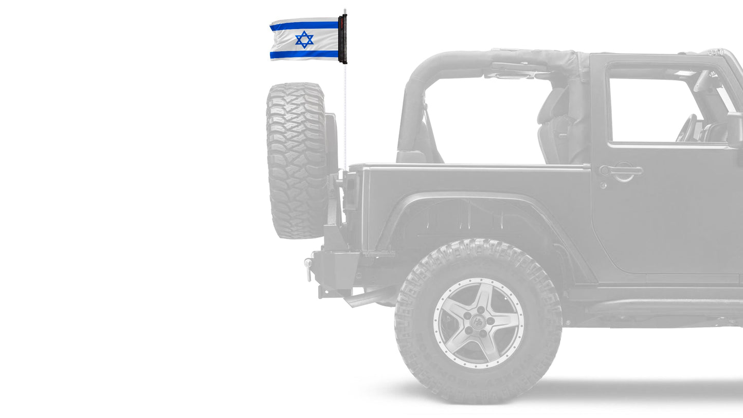 Israel 12"x18" Forever Wave Flag for Jeep Wrangler JL 2-Door 2018-Present