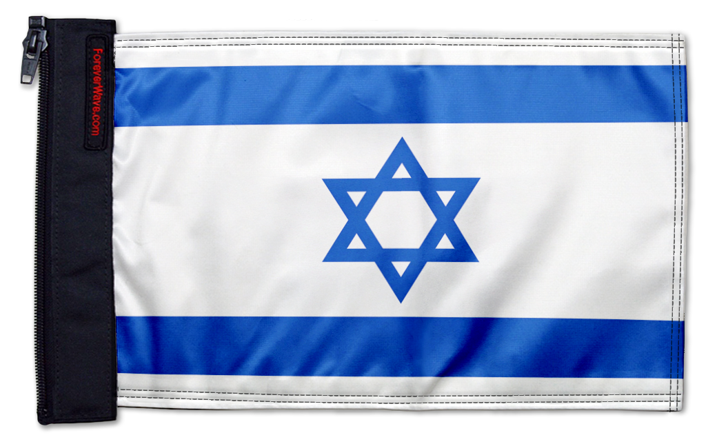 Israel 12"x18" Forever Wave Flag for Golf Carts