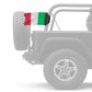 Italy 12"x18" Forever Wave Flag for Jeep Wrangler JK 2-Door 2007-2018