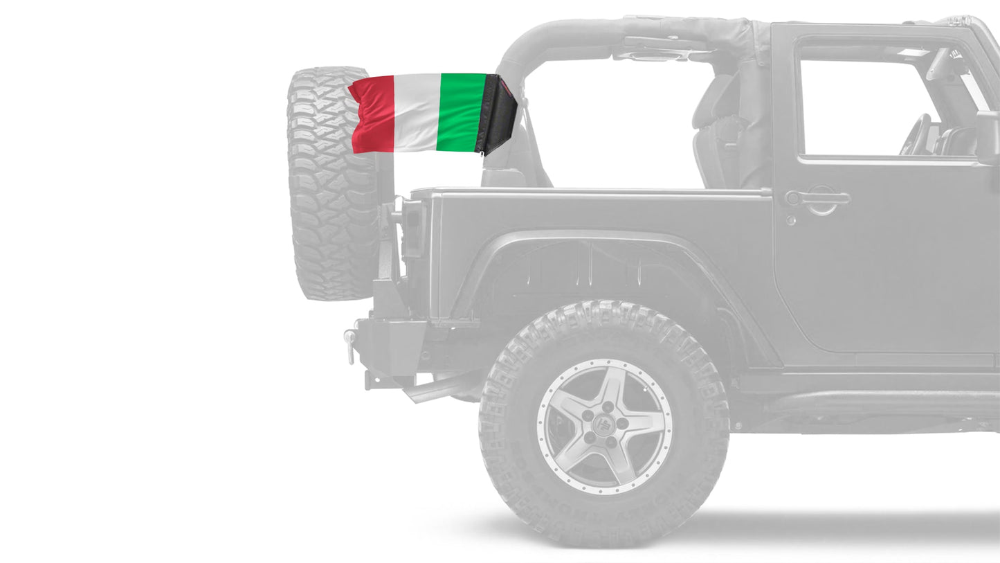 Italy 12"x18" Forever Wave Flag for Jeep Wrangler TJ 1996-2006