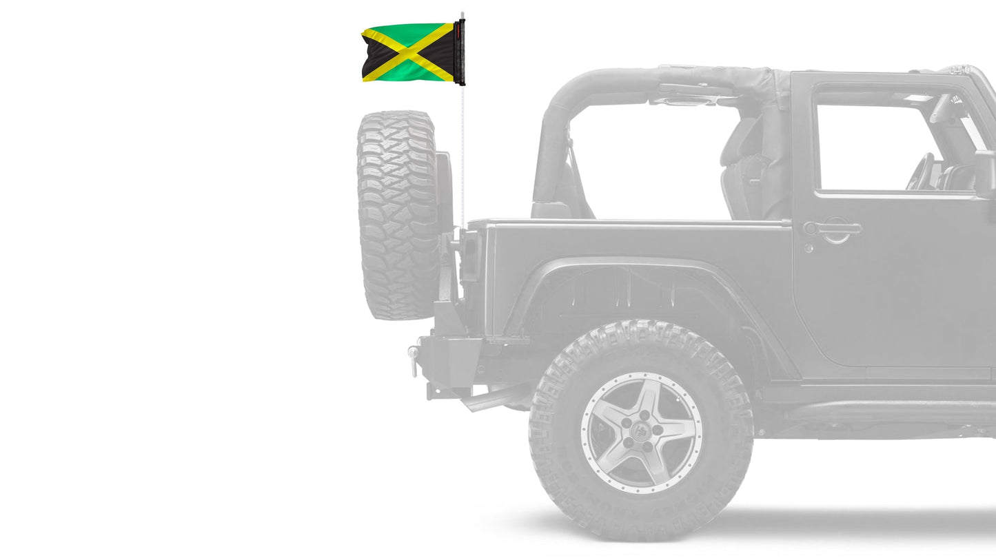 Jamaica 12"x18" Forever Wave Flag for Jeep Wrangler JK 2-Door 2007-2018