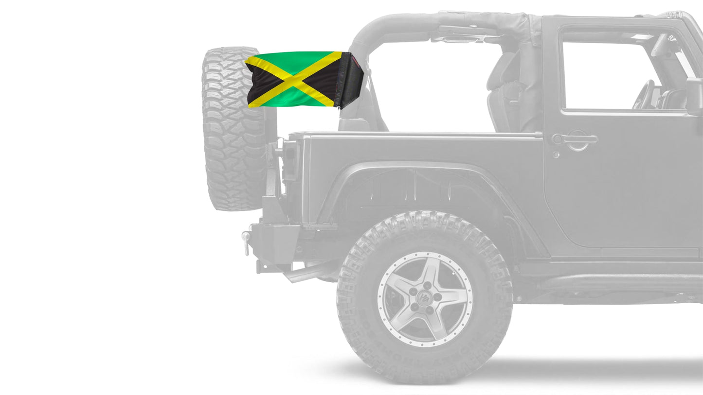 Jamaica 12"x18" Forever Wave Flag for Jeep Wrangler YJ 1986-1995
