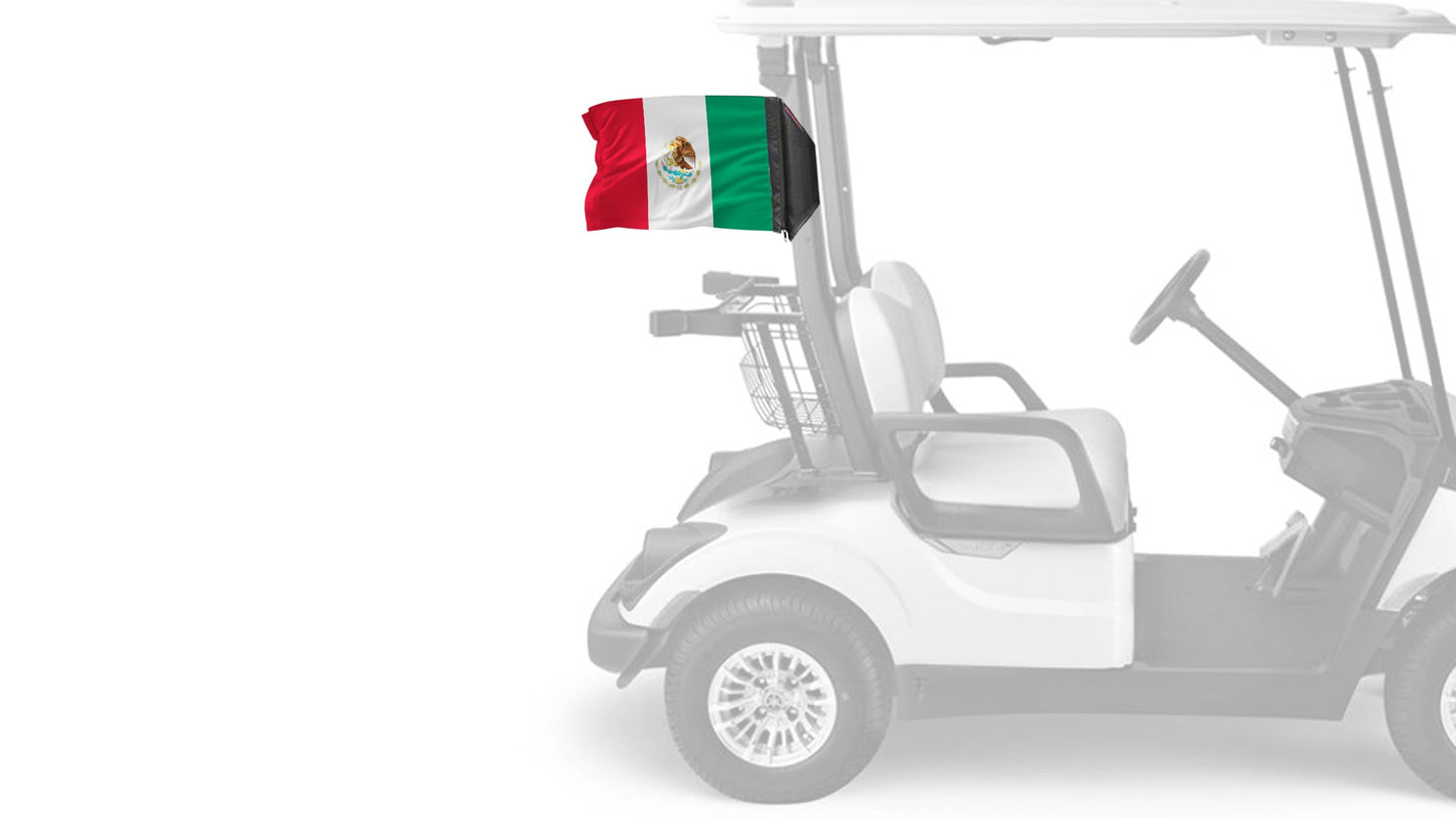 Mexico 12"x18" Forever Wave Flag for Golf Carts