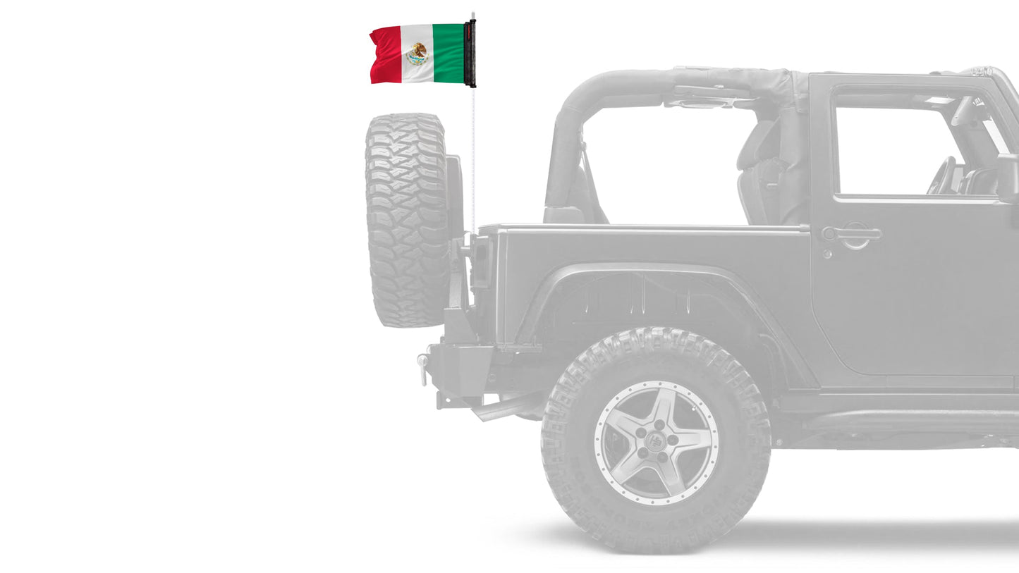 Mexico 12"x18" Forever Wave Flag for Jeep Wrangler LJ 2003-2006