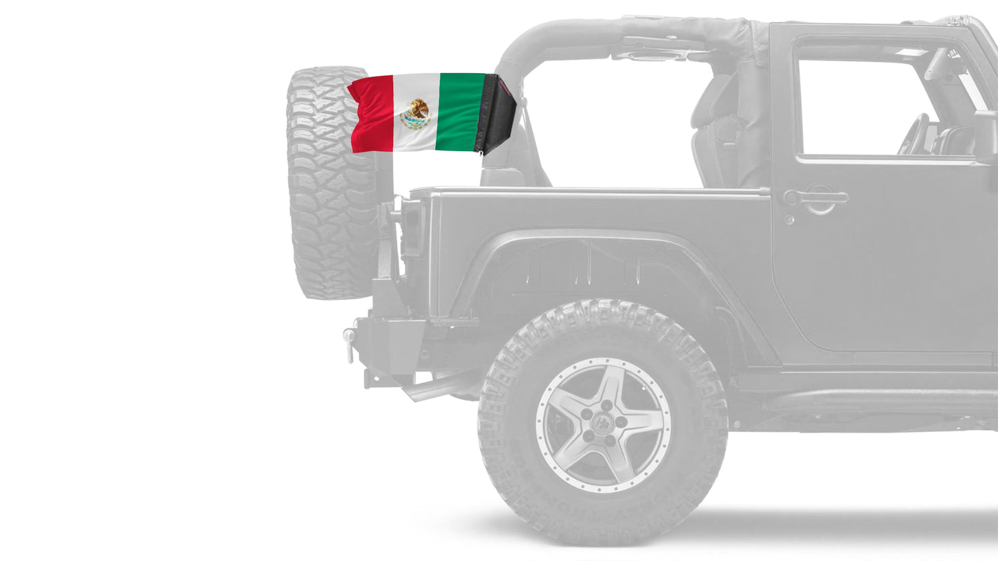 Mexico 12"x18" Forever Wave Flag for Jeep Wrangler JK 2-Door 2007-2018