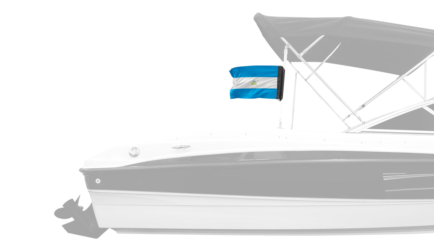 Nicaragua 12"x18" Forever Wave Flag for Boats