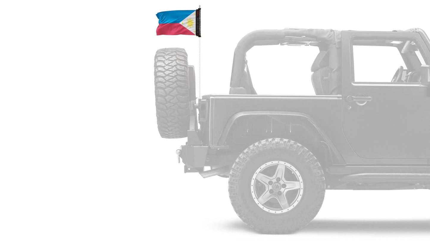 Philippines 12"x18" Forever Wave Flag for Jeep Wrangler CJ-7 and CJ-8 1976-1986