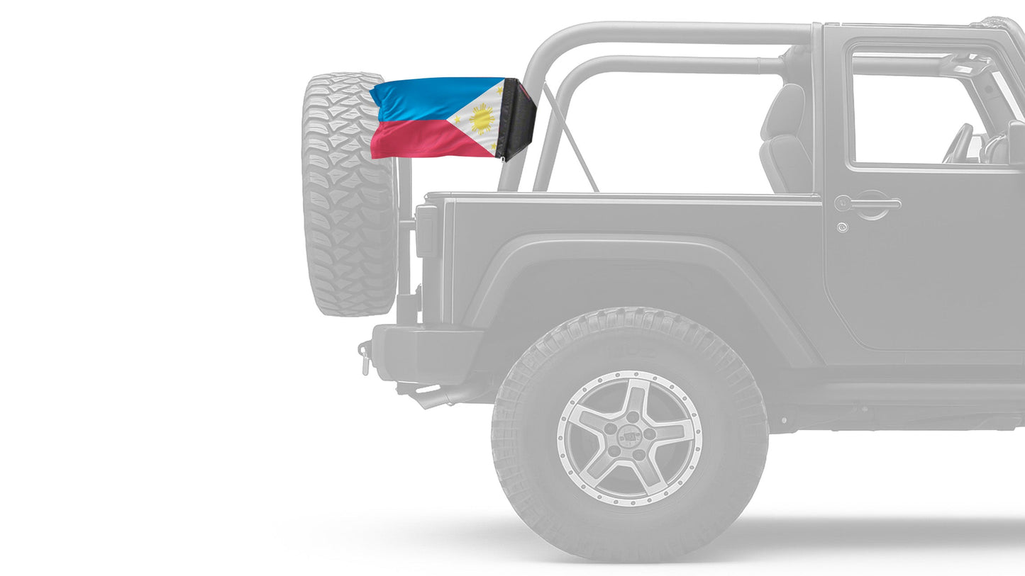 Philippines 12"x18" Forever Wave Flag for Jeep Wrangler TJ 1996-2006