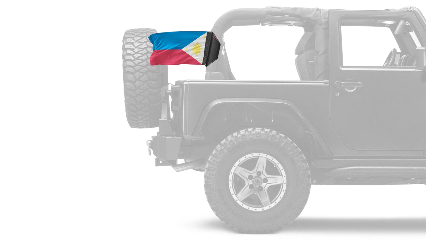 Philippines 12"x18" Forever Wave Flag for Jeep Wrangler YJ 1986-1995