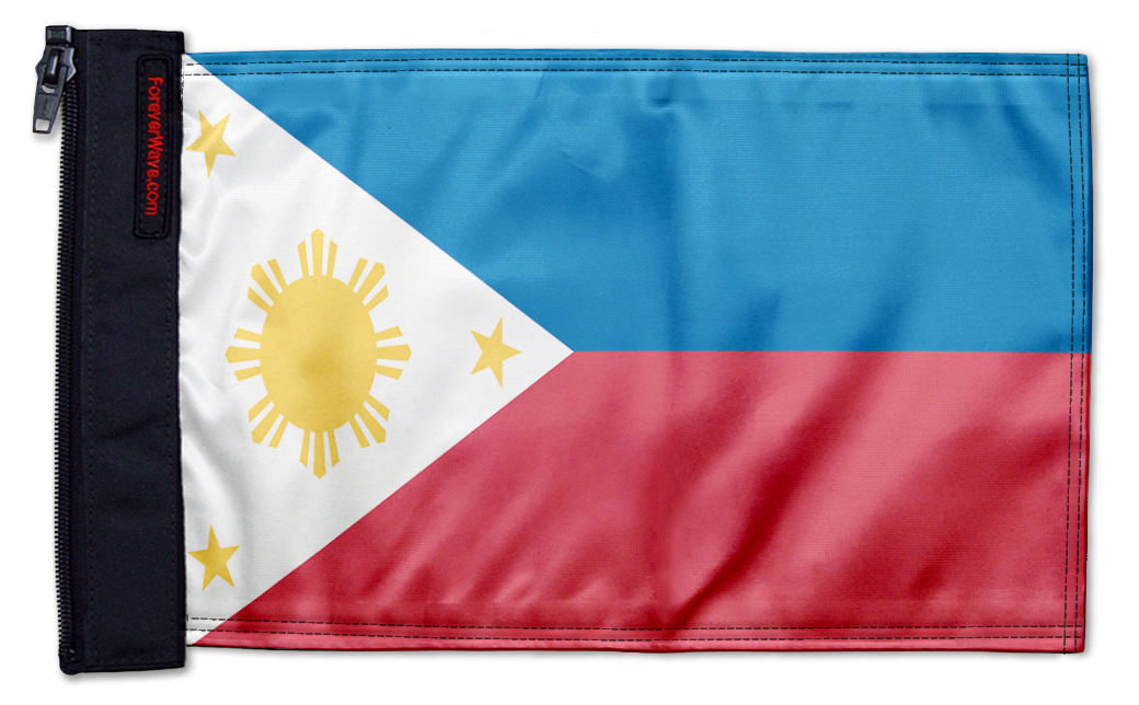 Philippines 12"x18" Forever Wave Flag for Jeep Wrangler JKU 4-Door 2007-2018