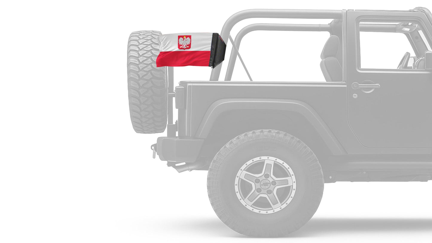Poland 12"x18" Forever Wave Flag for Jeep Wrangler CJ-7 and CJ-8 1976-1986