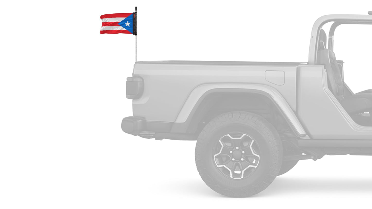 Puerto Rico 12"x18" Forever Wave Flag for Jeep Wrangler YJ 1986-1995