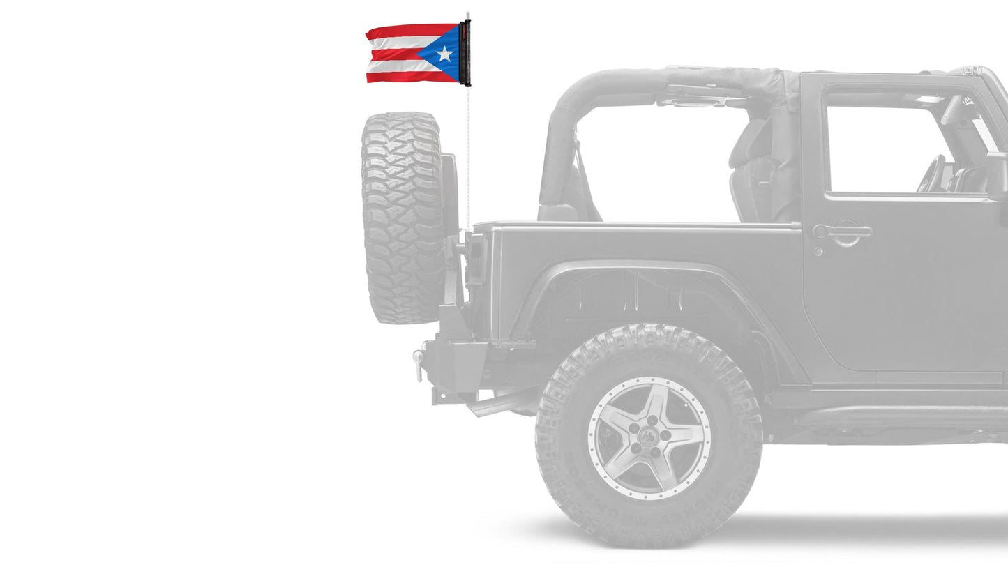Puerto Rico 12"x18" Forever Wave Flag for Jeep Wrangler CJ-7 and CJ-8 1976-1986