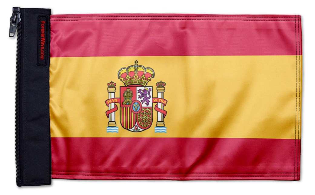 Spain 12"x18" Forever Wave Flag for Golf Carts