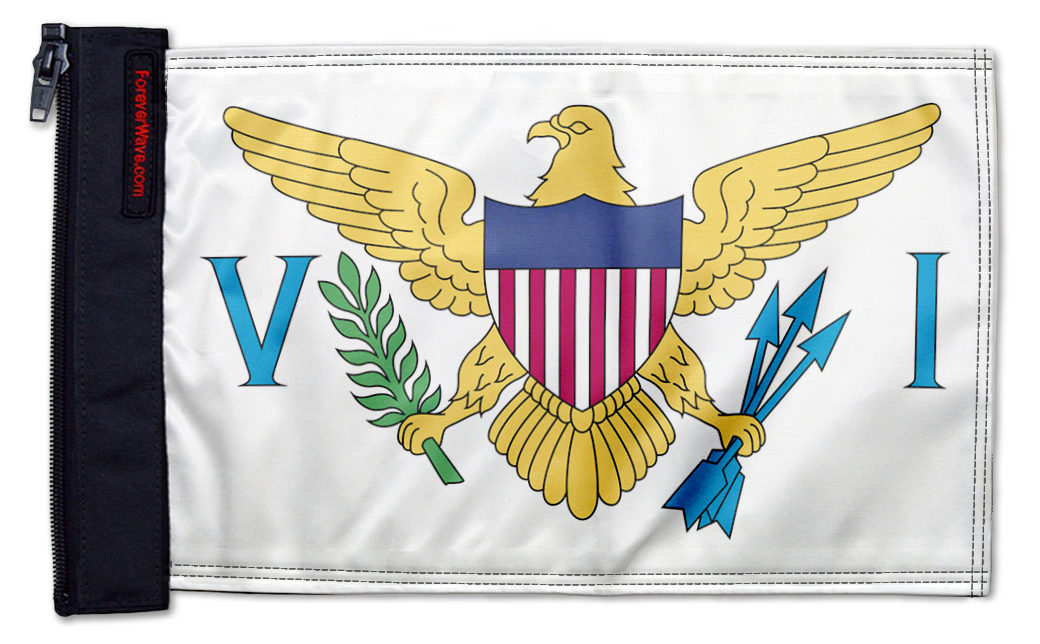 US Virgin Islands 12"x18" Forever Wave Flag for Jeep Wrangler JK 2-Door 2007-2018