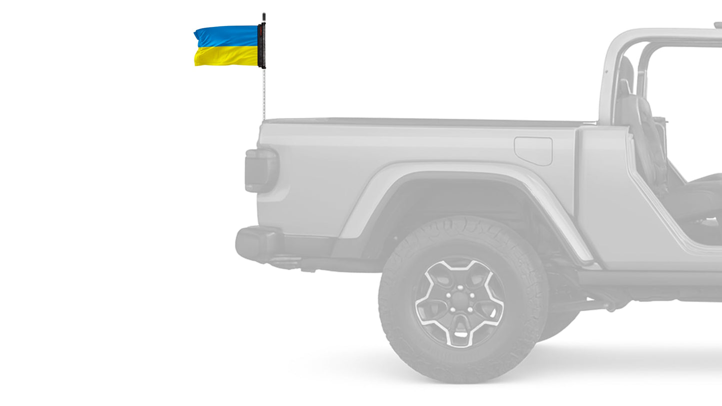 Ukraine 12"x18" Forever Wave Flag for Jeep Wrangler JK 2-Door 2007-2018