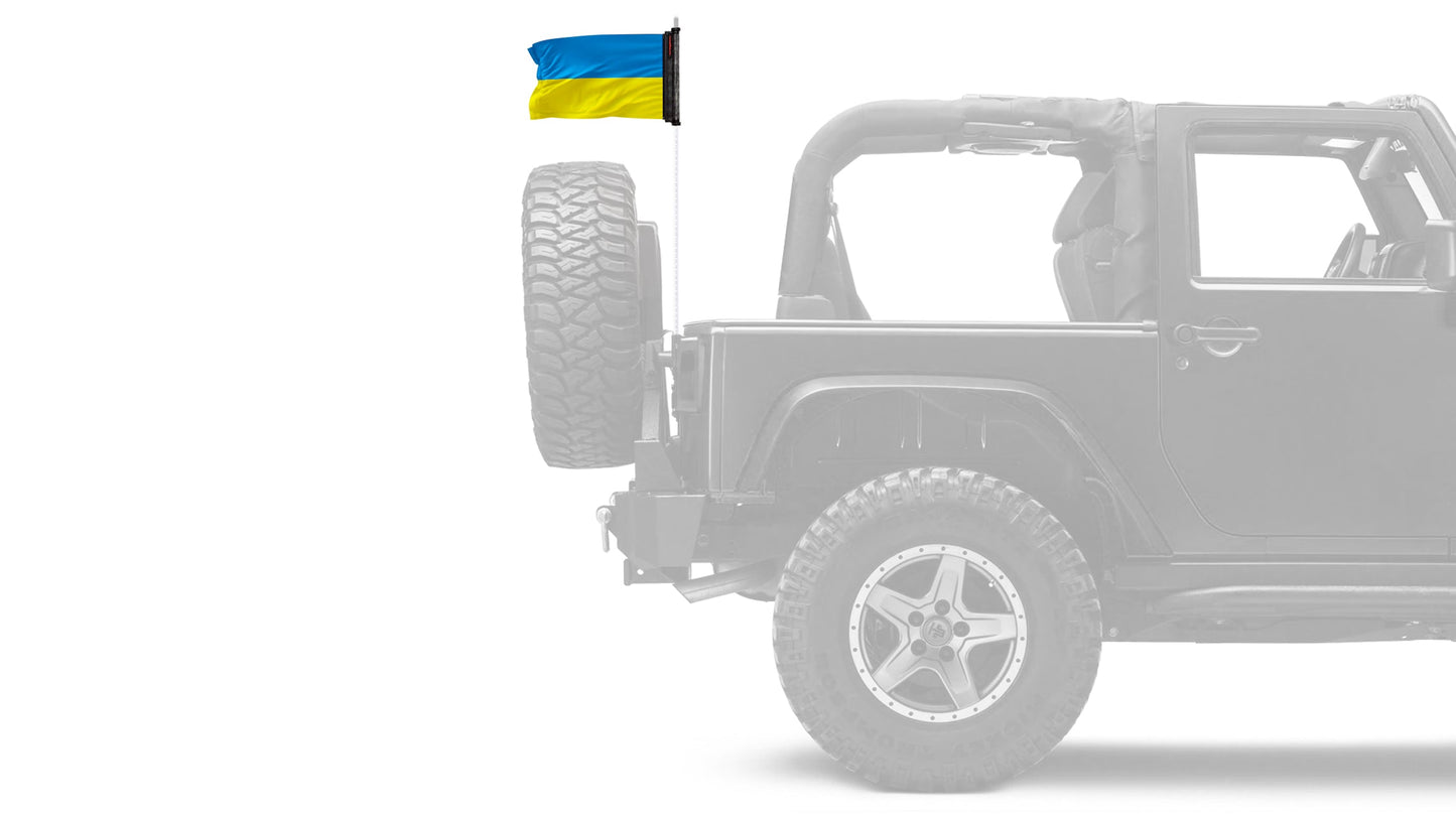 Ukraine 12"x18" Forever Wave Flag for Jeep Wrangler JL 2-Door 2018-Present