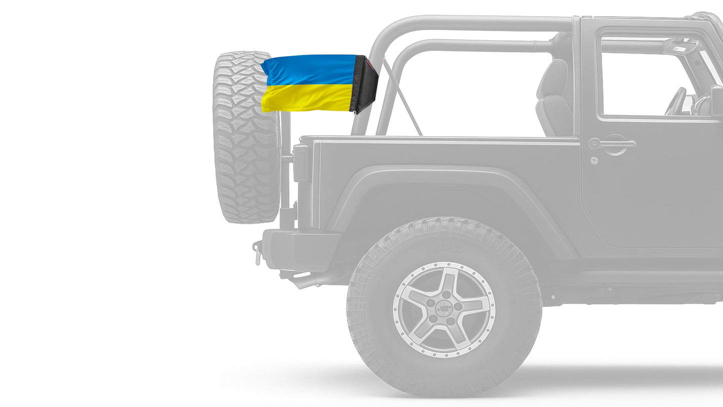 Ukraine 12"x18" Forever Wave Flag for Jeep Wrangler CJ-7 and CJ-8 1976-1986