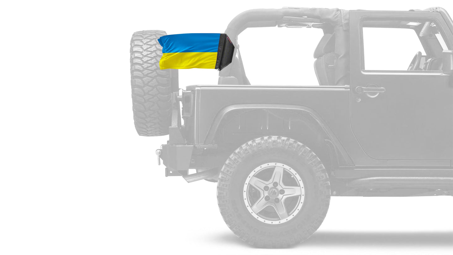 Ukraine 12"x18" Forever Wave Flag for Jeep Wrangler TJ 1996-2006