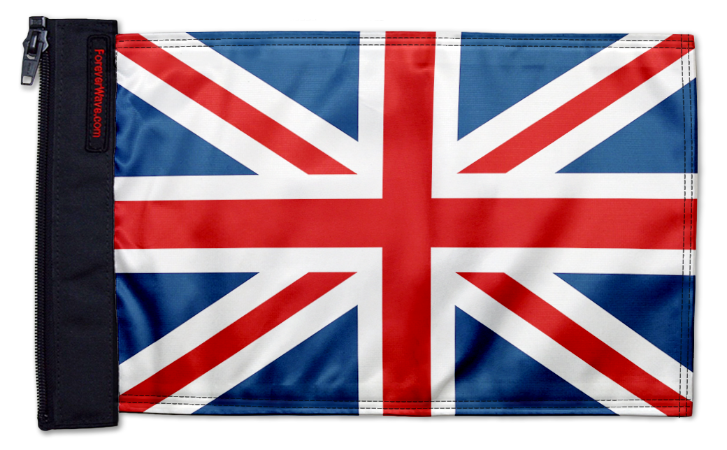 United Kingdom 12"x18" Forever Wave Flag for Golf Carts
