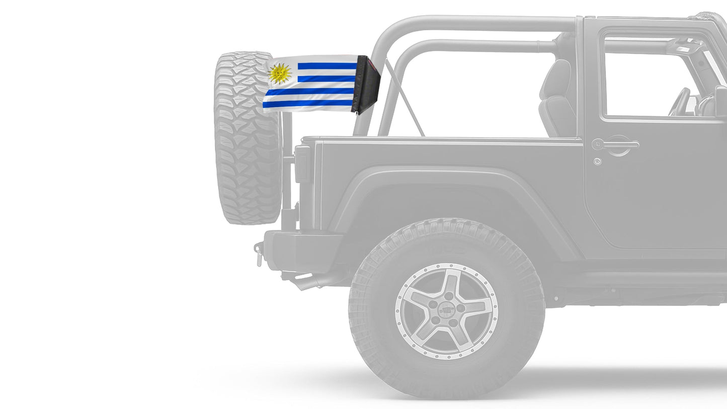Uruguay 12"x18" Forever Wave Flag for Jeep Wrangler TJ 1996-2006