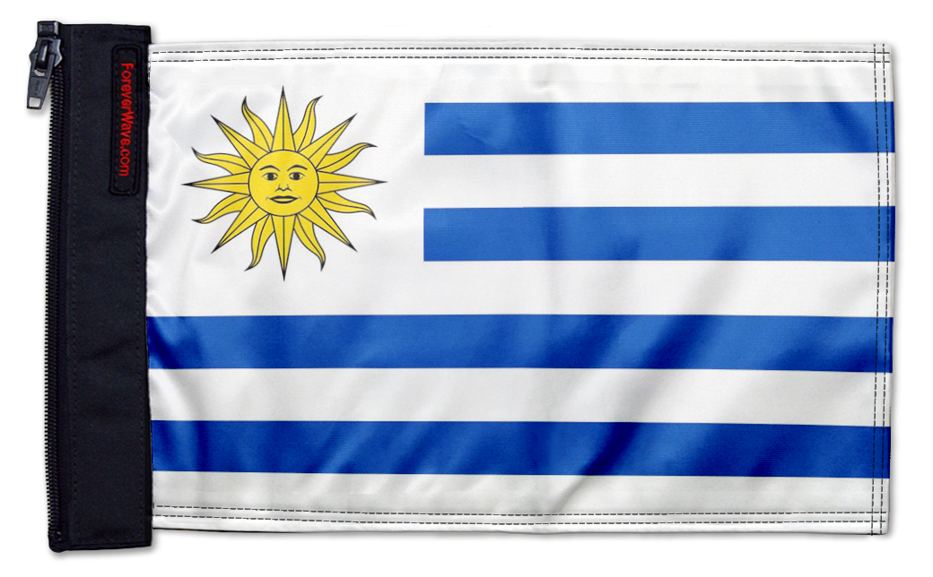 Uruguay 12"x18" Forever Wave Flag for Jeep Wrangler JKU 4-Door 2007-2018
