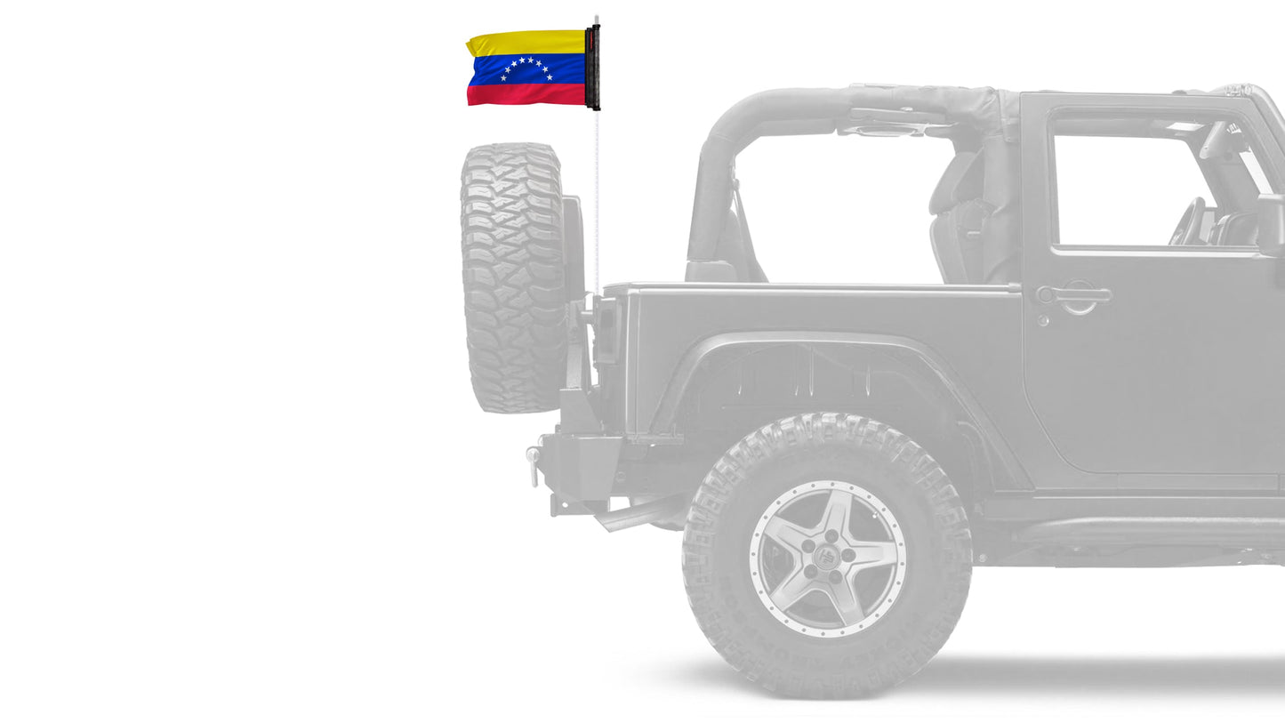 Venezuela 12"x18" Forever Wave Flag for Jeep Wrangler YJ 1986-1995
