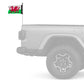 Wales 12"x18" Forever Wave Flag for Jeep Wrangler JLU 4-Door 2018-Present