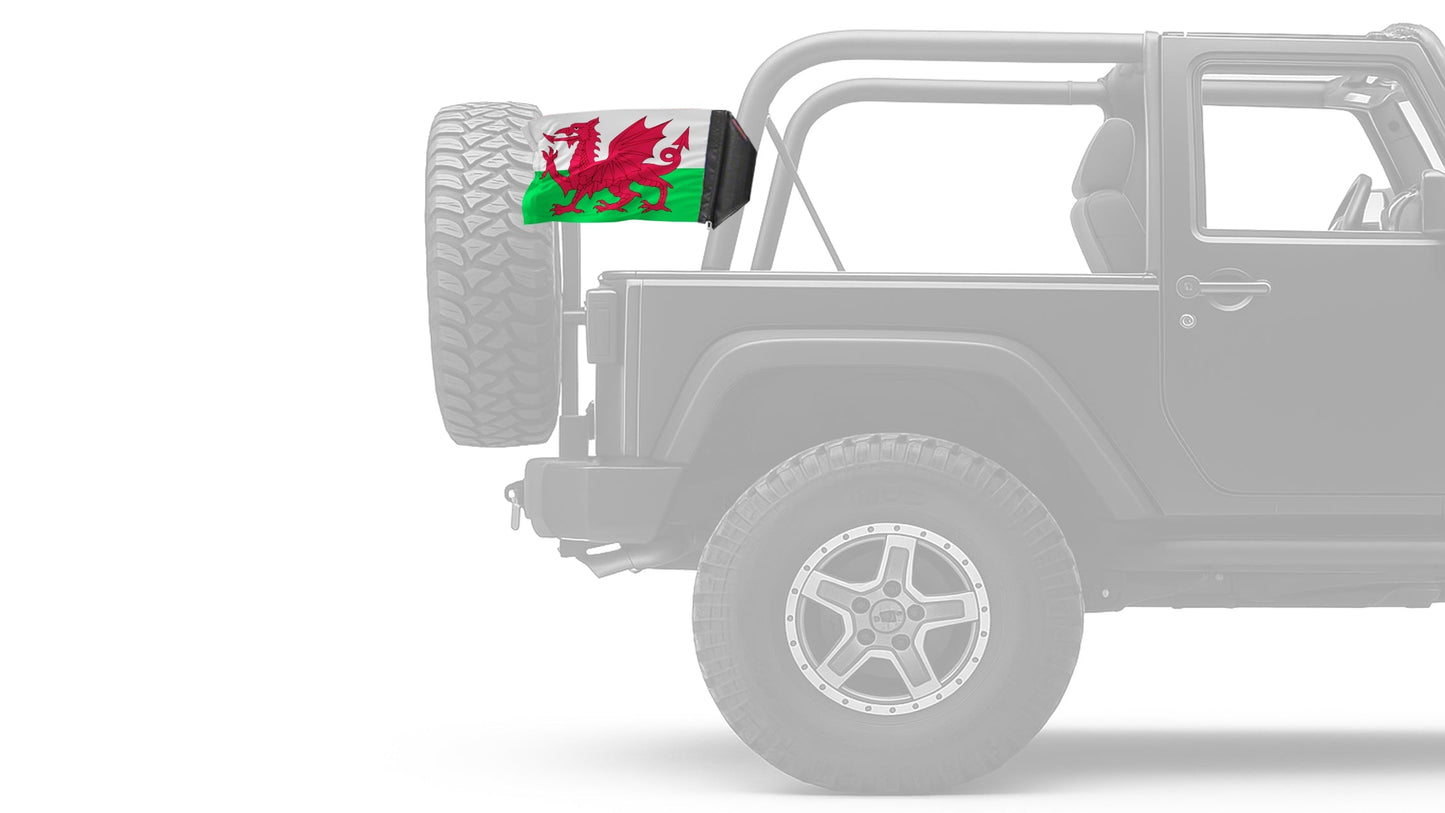 Wales 12"x18" Forever Wave Flag for Jeep Wrangler TJ 1996-2006