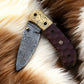 Handmade Damascus Pocket Knife with Micarta Handle
