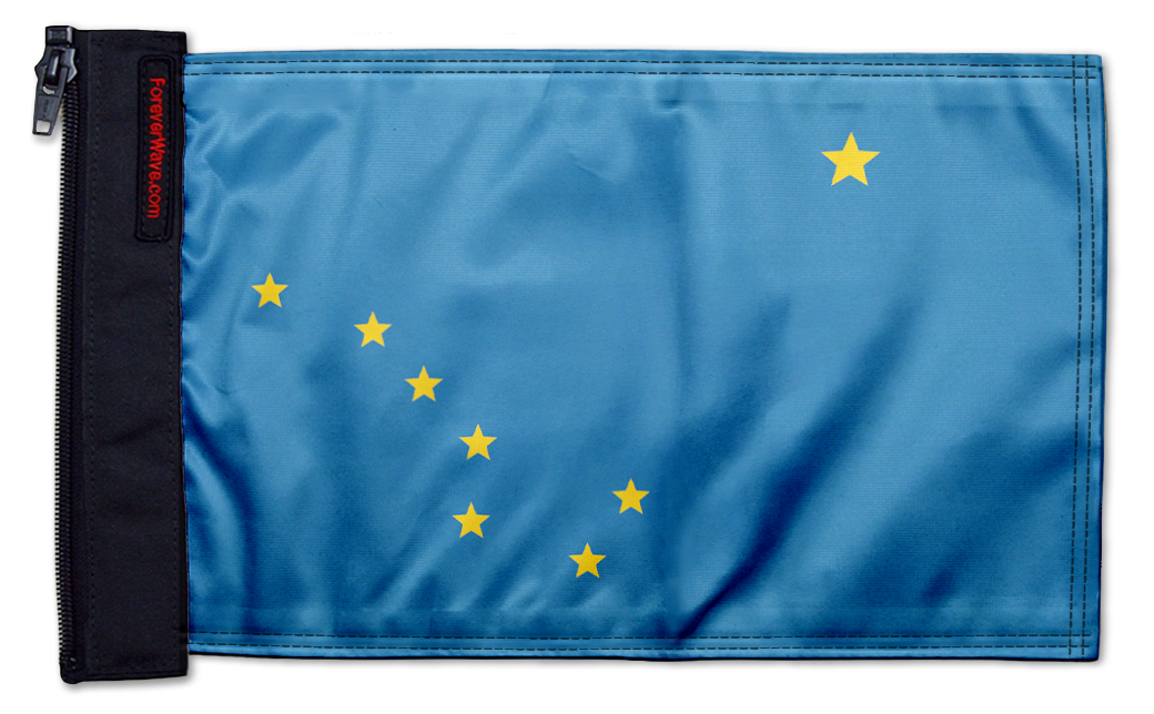 State Flag Alaska 12"x18" Forever Wave Flag for Bronco