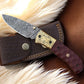 Handmade Damascus Pocket Knife with Micarta Handle