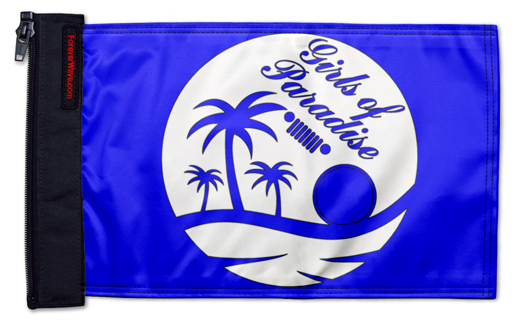 Girls Of Paradise 12"x18" Forever Wave Flag for Boats